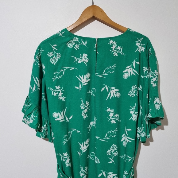 Decjuba Size 14 Green Floral Summer Dress - Picture 5 of 7